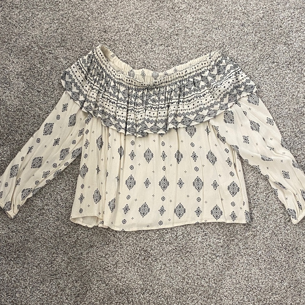 Jack by BB Dakota Off-Shoulder Cream and Black Top